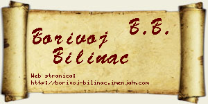Borivoj Bilinac vizit kartica